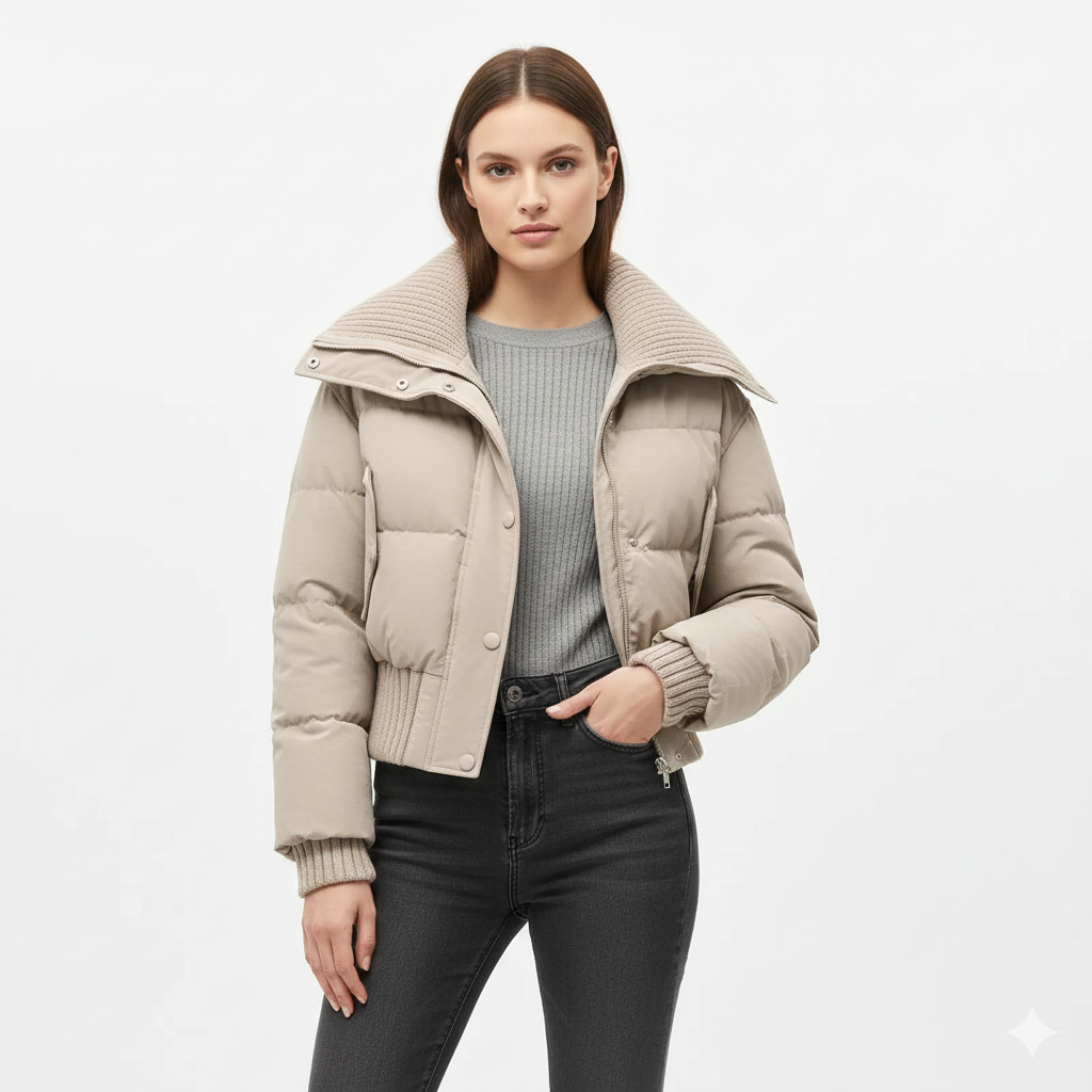 Luna Piumino Donna Oversize – Giacca Imbottita Leggera con Collo Alto per Autunno e Inverno