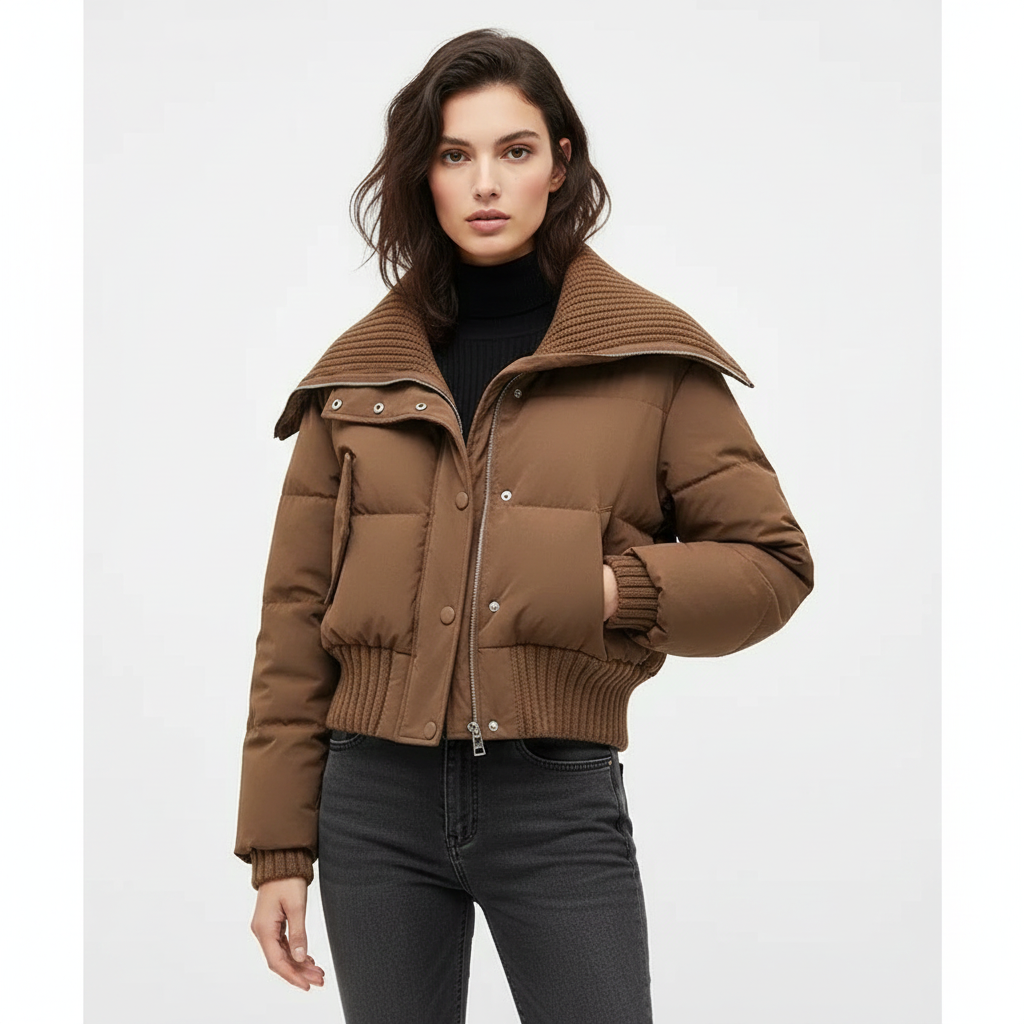 Luna Piumino Donna Oversize – Giacca Imbottita Leggera con Collo Alto per Autunno e Inverno