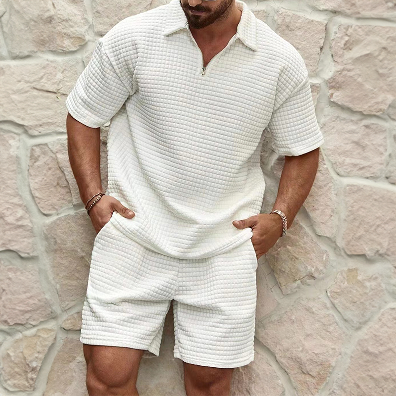 Completo da uomo Silas Luxury - Polo in cotone traspirante e pantaloncini coordinati, comfort estivo
