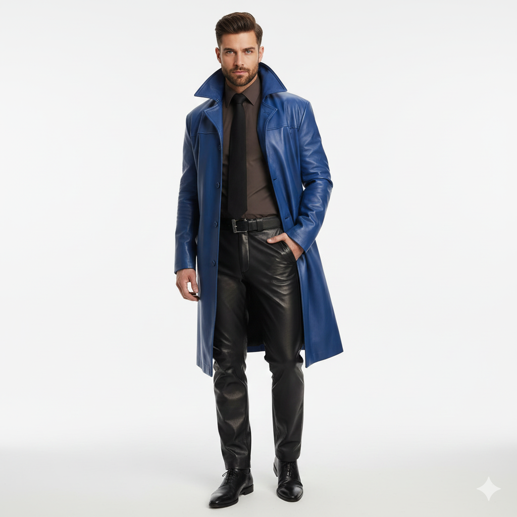 Marlo Trench Long Homme – Manteau Élégant à Boutonnage Classique Coupe Moderne