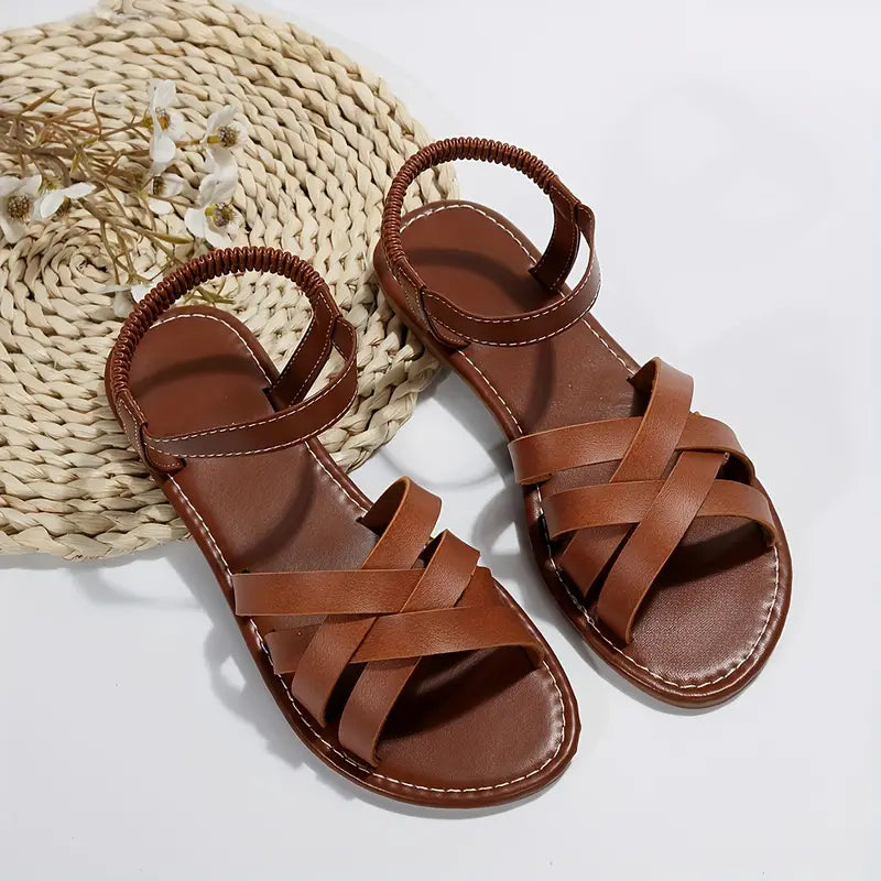 Sandali da donna Sloane: sandali piatti con cinturino incrociato, comodi e dallo stile casual