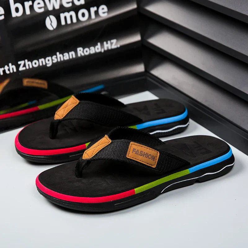 Joziah Tongs pour Hommes – Design Multicolore, Confort Coussiné et Sandales d’Été Durables