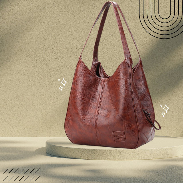 Elowen Sac à Épaule Femme – Luxe en Cuir Véritable avec Design Intemporel et Compartiments Pratiques