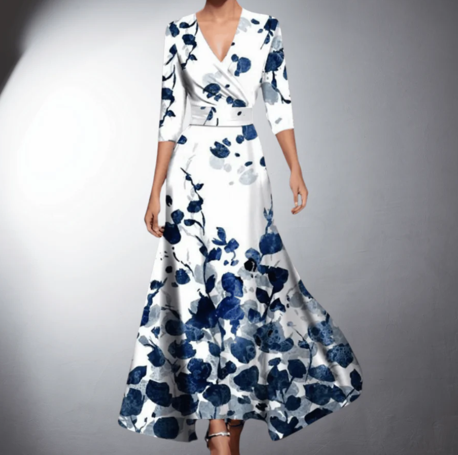 Robe Femme Nunna – Motif Fleuri Élégant avec Coupe Cintrée & Tissu Léger