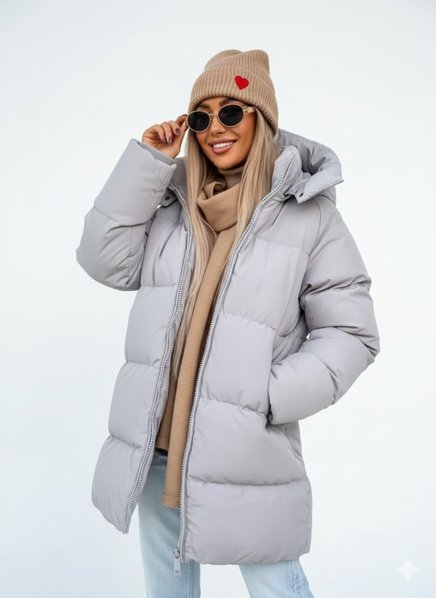 Nava Damen Daunenjacke Oversize – Steppjacke mit Stehkragen für Winter & Streetstyle