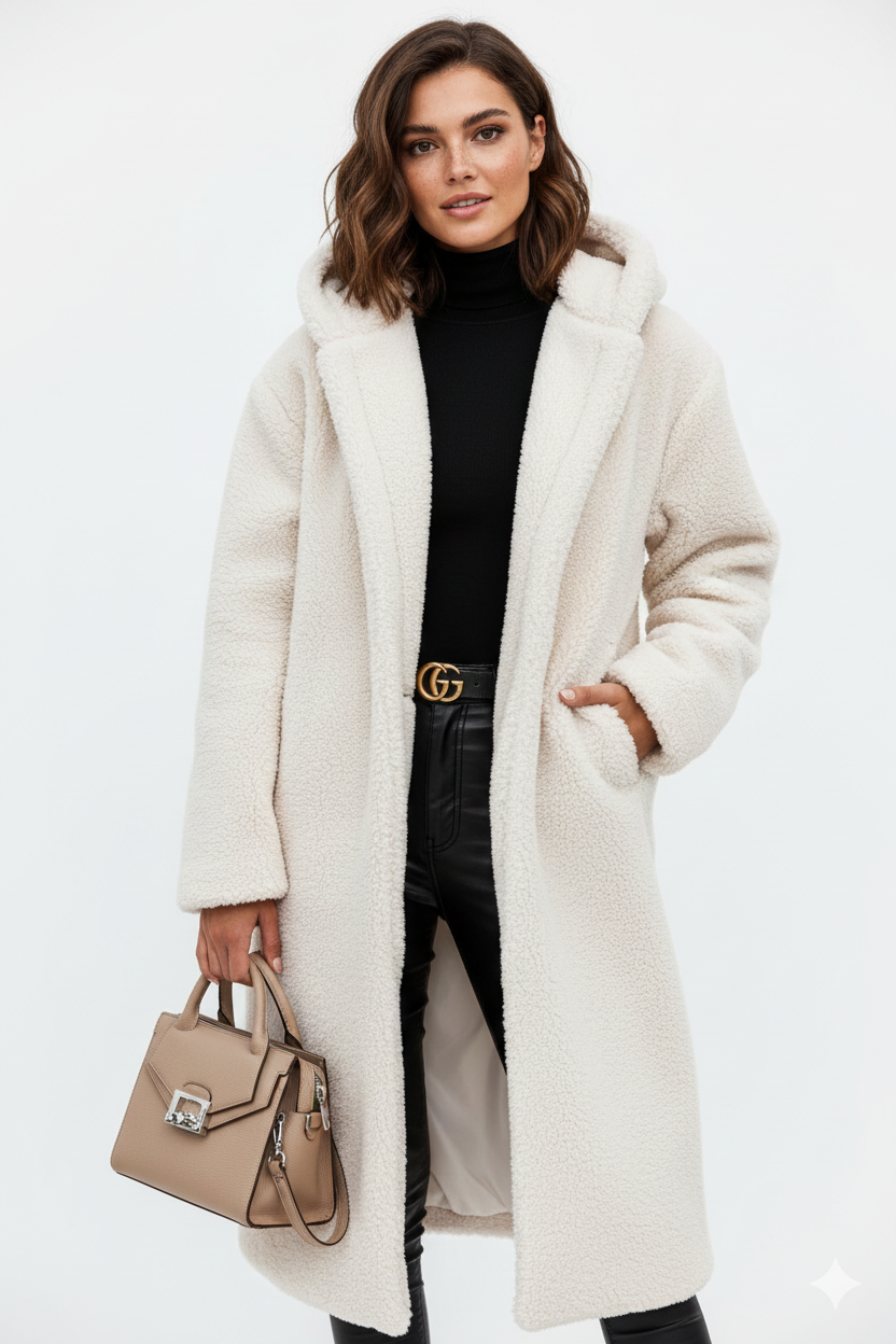 Nelia Manteau Teddy Femme – Veste Oversize Douce & Chaude pour Looks Hiver Élégants