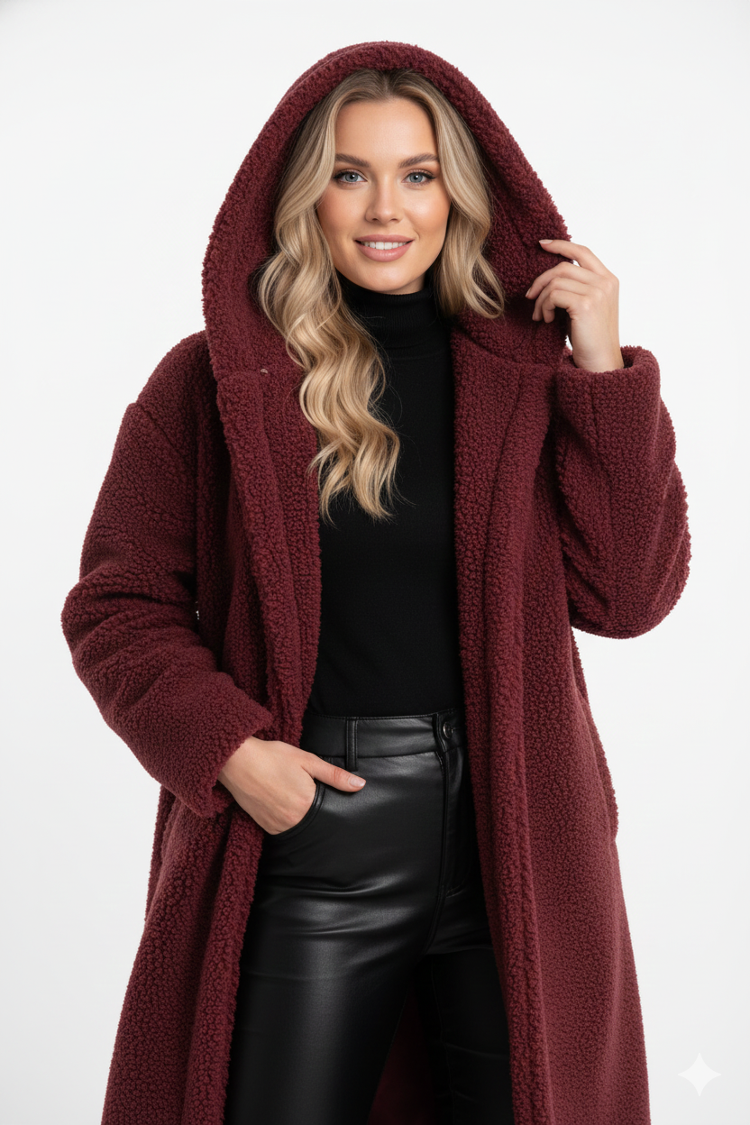 Nelia Manteau Teddy Femme – Veste Oversize Douce & Chaude pour Looks Hiver Élégants