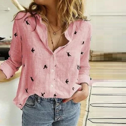 Blusa oversize da donna Bianna - Blusa casual con scollo a V e vestibilità ampia, adatta al lavoro o per tutti i giorni