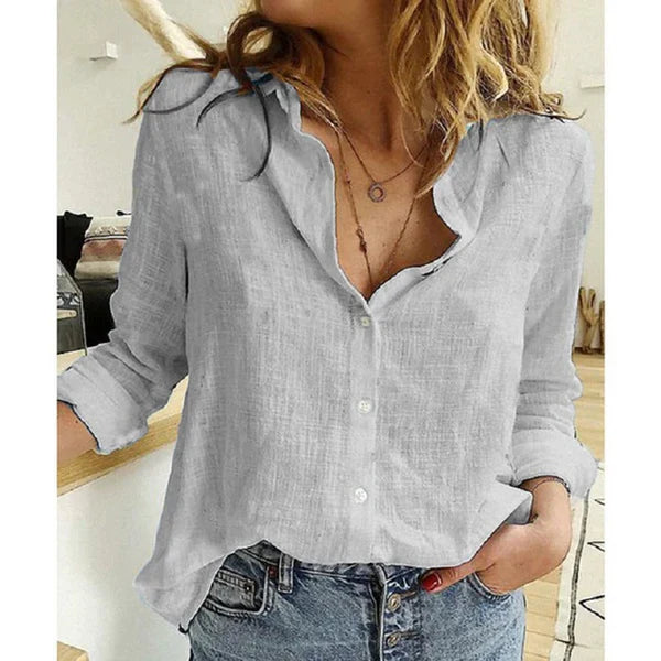 Blusa oversize da donna Bianna - Blusa casual con scollo a V e vestibilità ampia, adatta al lavoro o per tutti i giorni