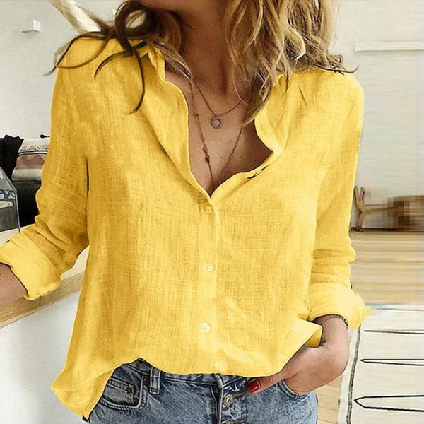 Blusa oversize da donna Bianna - Blusa casual con scollo a V e vestibilità ampia, adatta al lavoro o per tutti i giorni