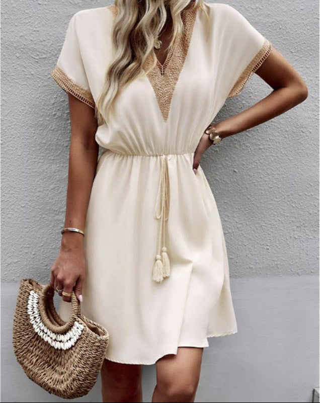 Abito da donna Francis - Elegante abito estivo in seta ghiacciata fluida e confortevole per l'estate