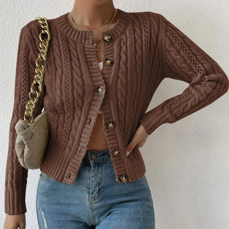 Cardigan da donna Milana - Elegante cardigan con bottoni e maniche lunghe