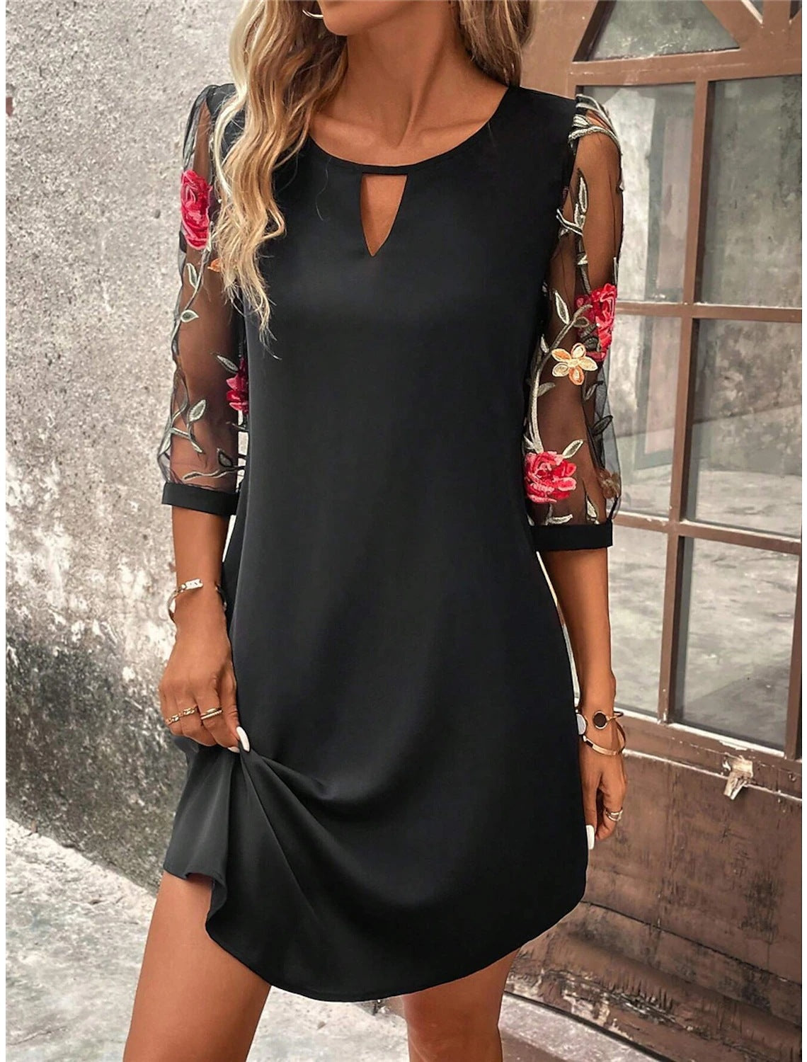 Abito chemisier da donna Sharina - Mini abito estivo con stampa floreale e vestibilità fluida e leggera