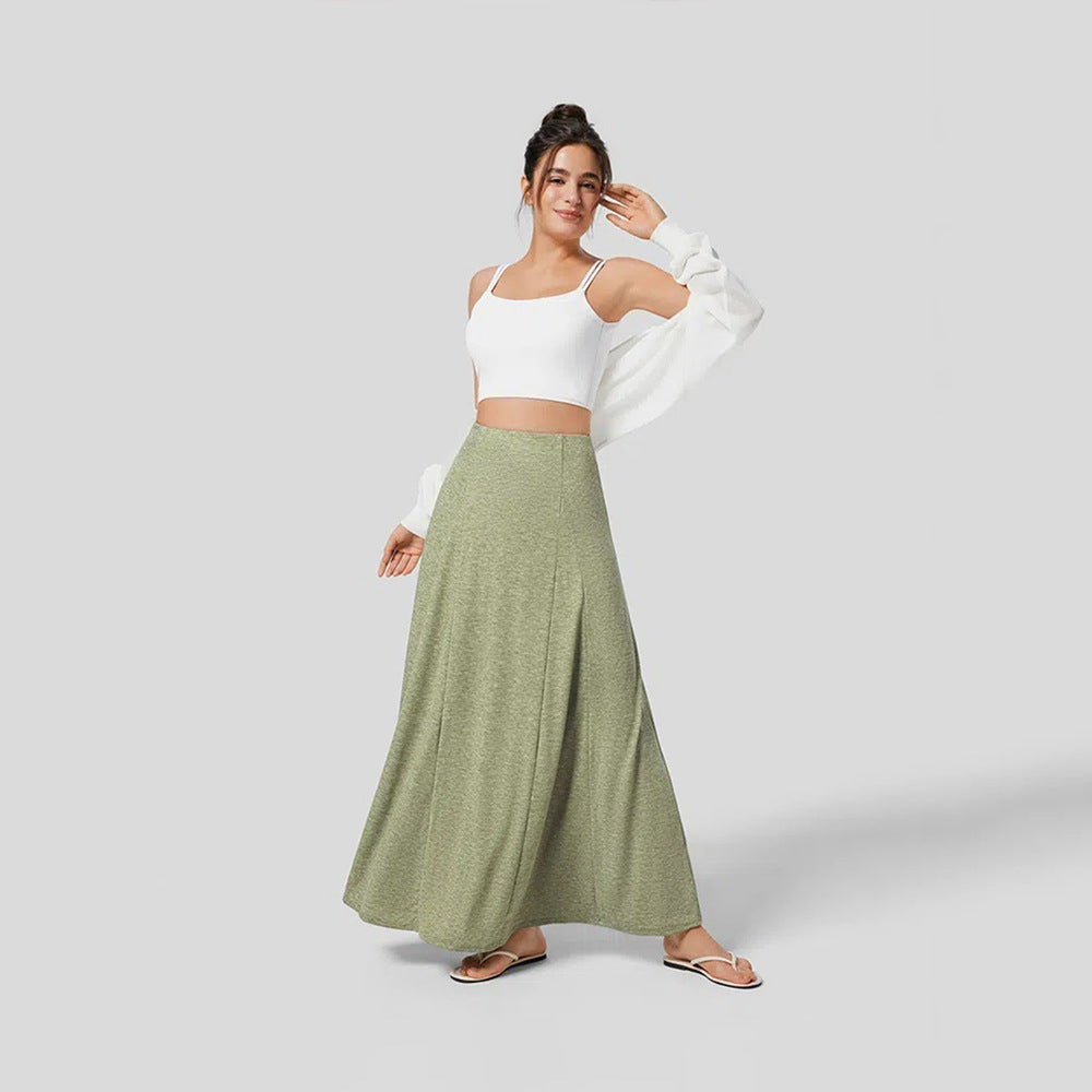 Gonna lunga da donna Lia – Vita alta e tessuto leggero e strutturato con elegante vestibilità fluida