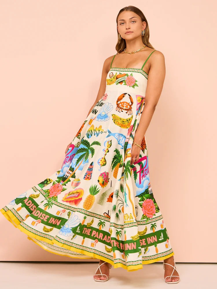 Ara Robe d'Été Femme – Robe en Lin Légère avec Bretelles Réglables & Poches Discrètes