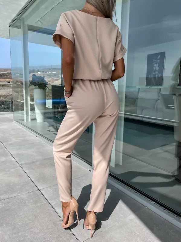 Tuta elegante da donna Tessa - Completo chic a maniche corte per l'estate e le occasioni informali