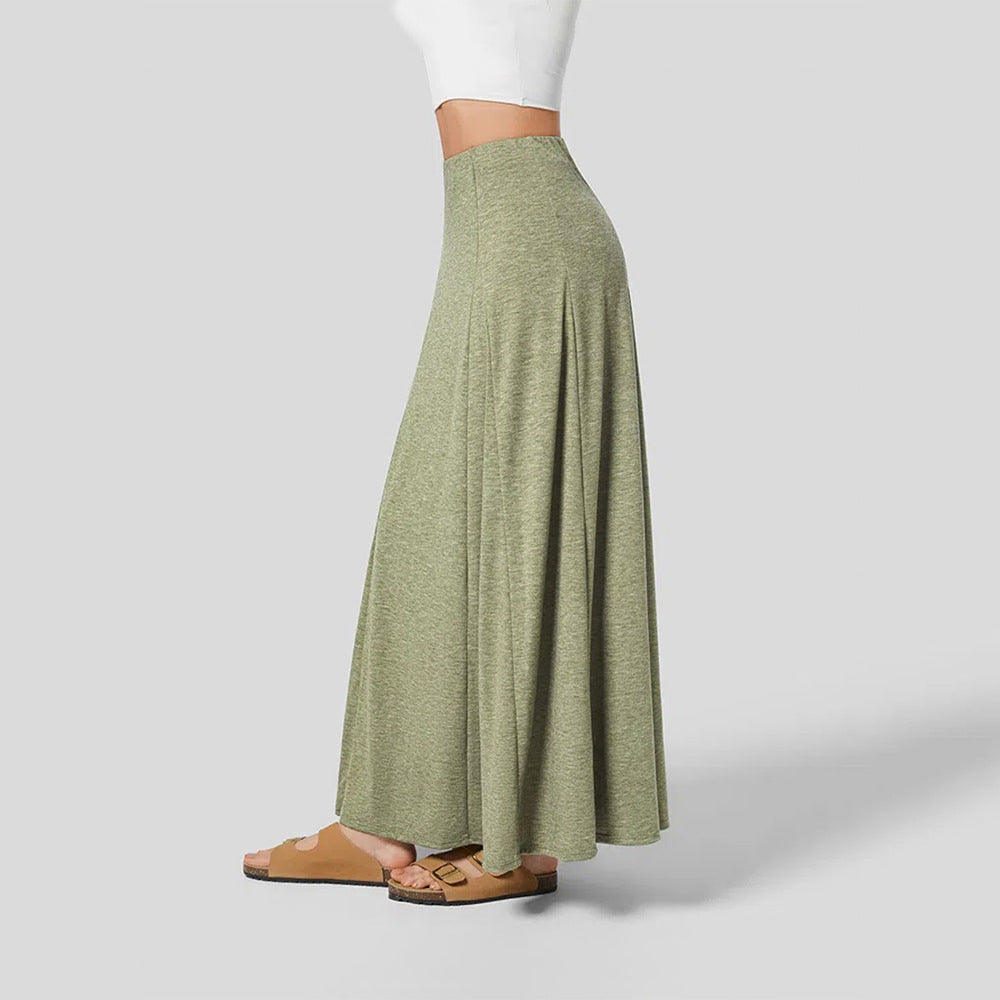 Gonna lunga da donna Lia – Vita alta e tessuto leggero e strutturato con elegante vestibilità fluida