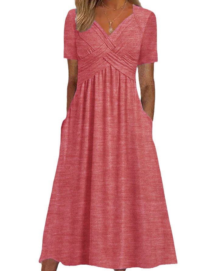 Abito midi da donna Elisabeth: abito elegante con scollo a V, vestibilità fluida e stile senza tempo