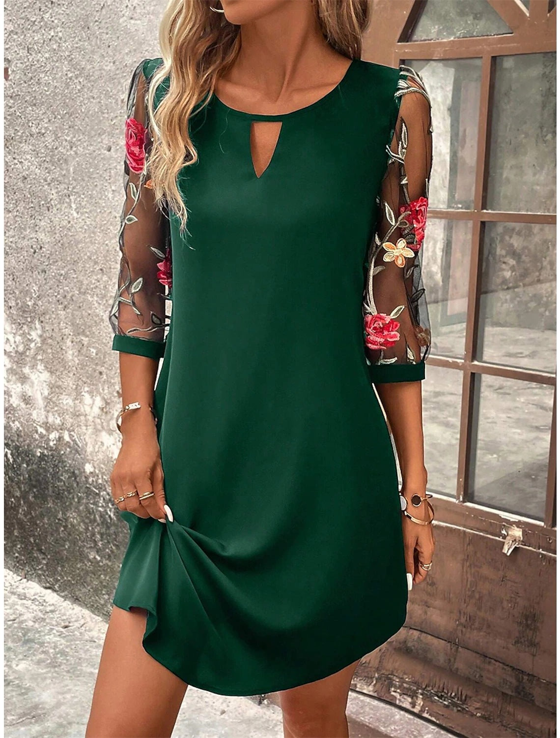Abito chemisier da donna Sharina - Mini abito estivo con stampa floreale e vestibilità fluida e leggera