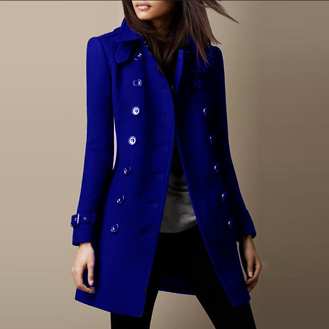 Cappotto da donna Lucille - Elegante cappotto lungo in lana pregiata dallo stile senza tempo