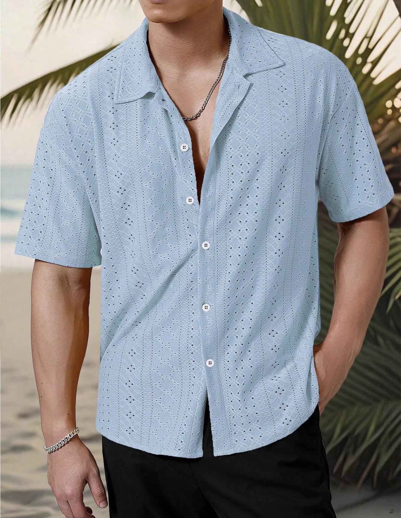 Camicia da uomo Marjhun: camicia testurizzata con bottoni, elegante e comoda, per un look casual