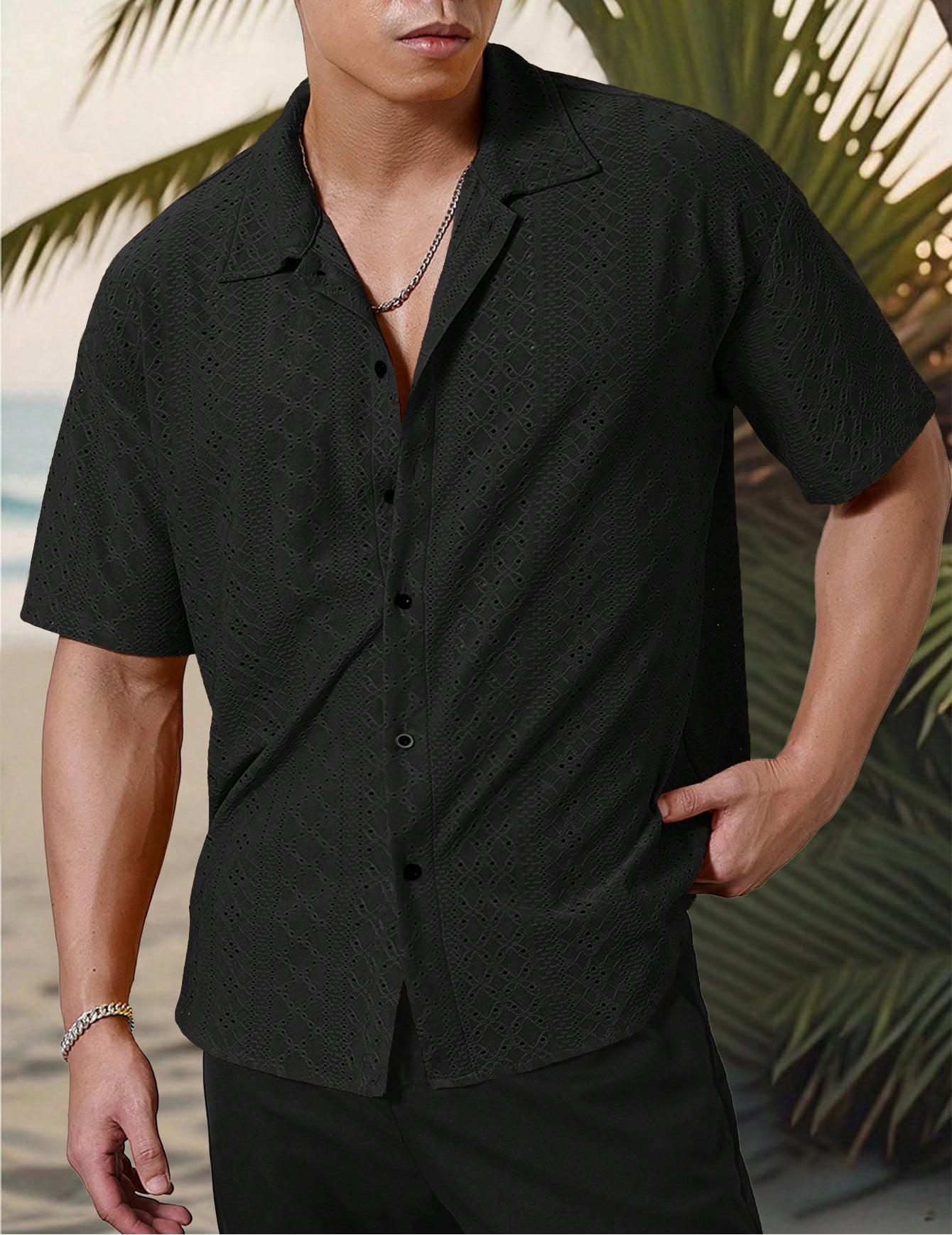 Camicia da uomo Marjhun: camicia testurizzata con bottoni, elegante e comoda, per un look casual