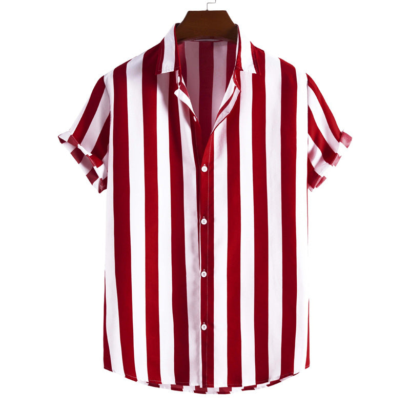 Camicia da uomo Liam - Elegante e leggera camicia corta a righe verticali per un'estate chic