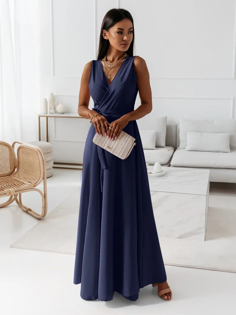 Abito lungo da donna Anya - Elegante abito avvolgente con vestibilità aderente e comfort traspirante