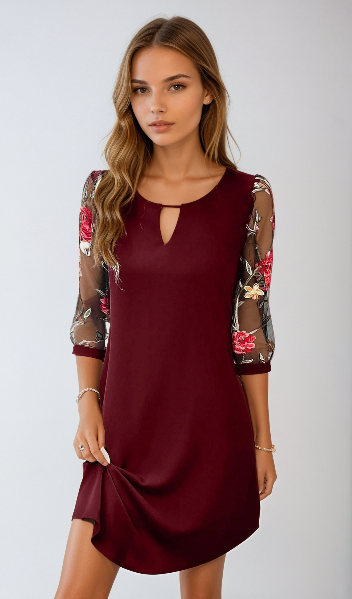Abito chemisier da donna Sharina - Mini abito estivo con stampa floreale e vestibilità fluida e leggera