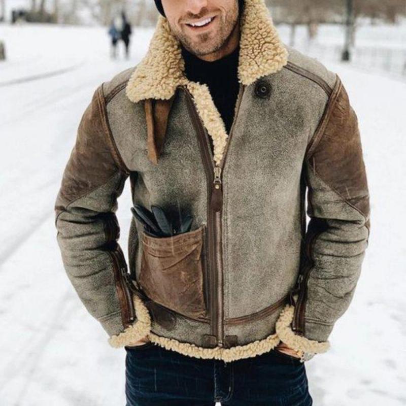 Elias Veste Homme en Cuir – Coupe Régulière, Fermeture Éclair Pratique & Style Intemporel