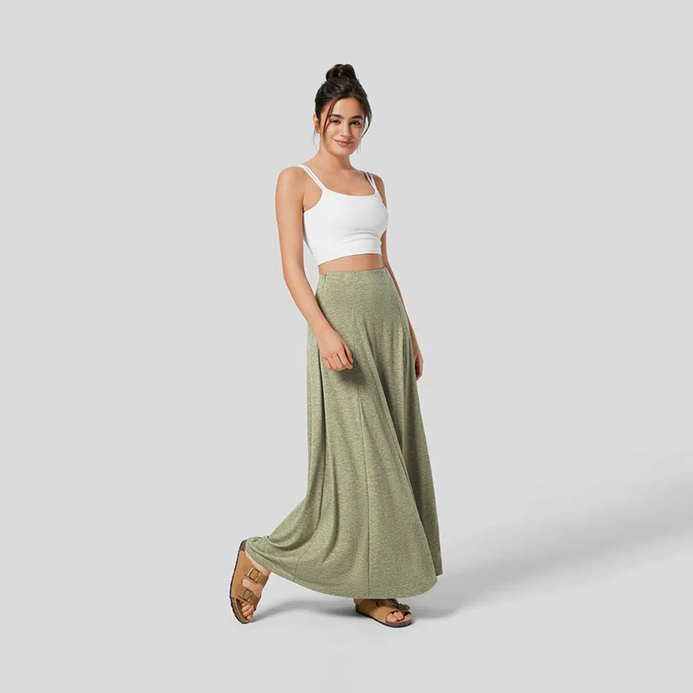 Gonna lunga da donna Lia – Vita alta e tessuto leggero e strutturato con elegante vestibilità fluida