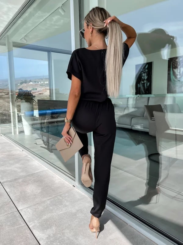 Tuta elegante da donna Tessa - Completo chic a maniche corte per l'estate e le occasioni informali