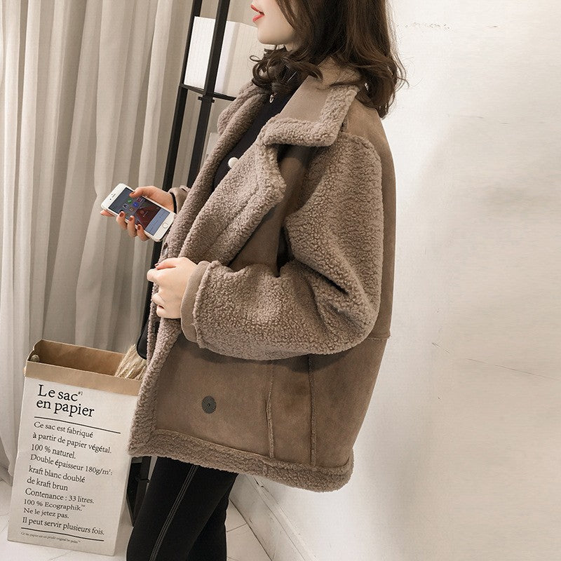 Emerald Veste Femme – Manteau Douillet en Fausse Fourrure avec Col Chaud & Fermeture Éclair