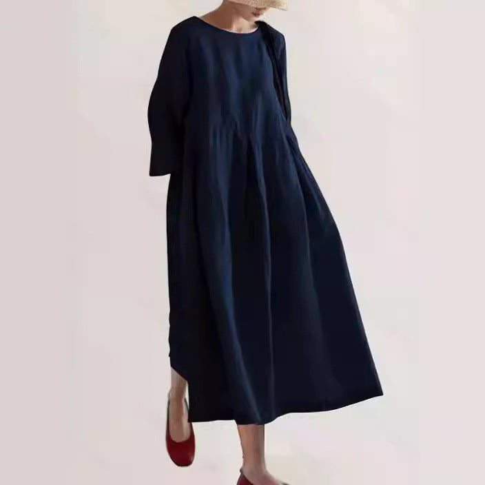 Abito lungo da donna Cielo: lino leggero, comfort naturale e stile minimalista ed elegante 
