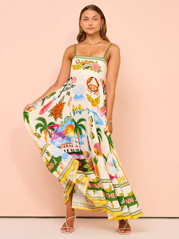 Ara Robe d'Été Femme – Robe en Lin Légère avec Bretelles Réglables & Poches Discrètes