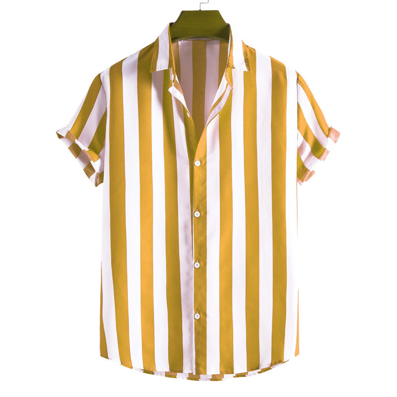Camicia da uomo Liam - Elegante e leggera camicia corta a righe verticali per un'estate chic