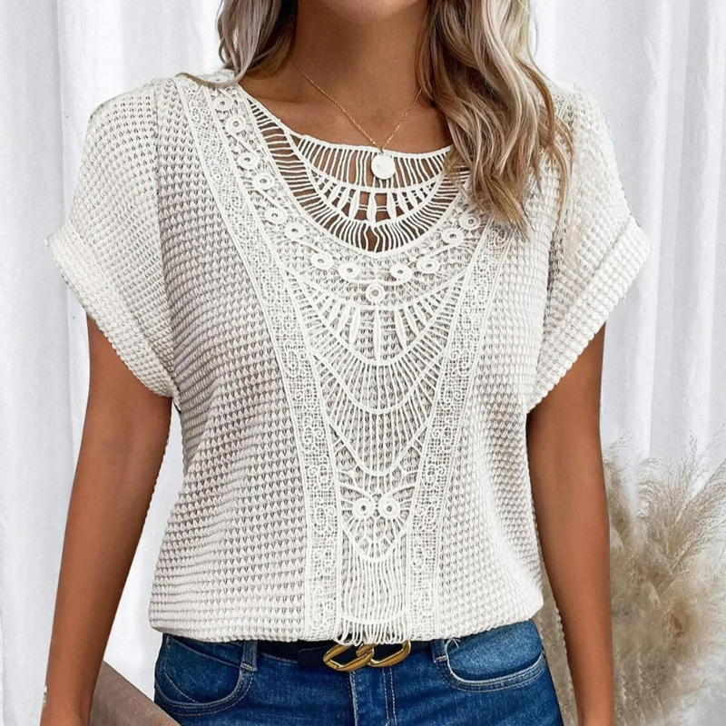 Top da donna Helene - Elegante design in pizzo con vestibilità aderente e tessuto confortevole