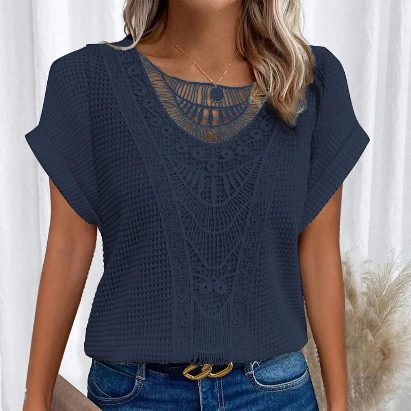 Top da donna Helene - Elegante design in pizzo con vestibilità aderente e tessuto confortevole