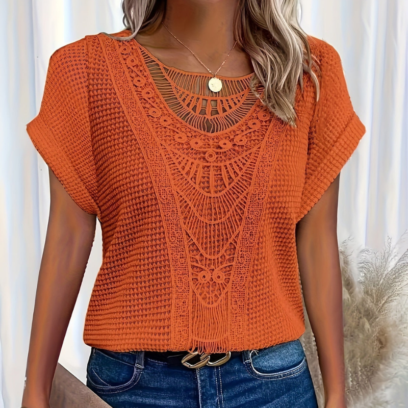 Top da donna Helene - Elegante design in pizzo con vestibilità aderente e tessuto confortevole