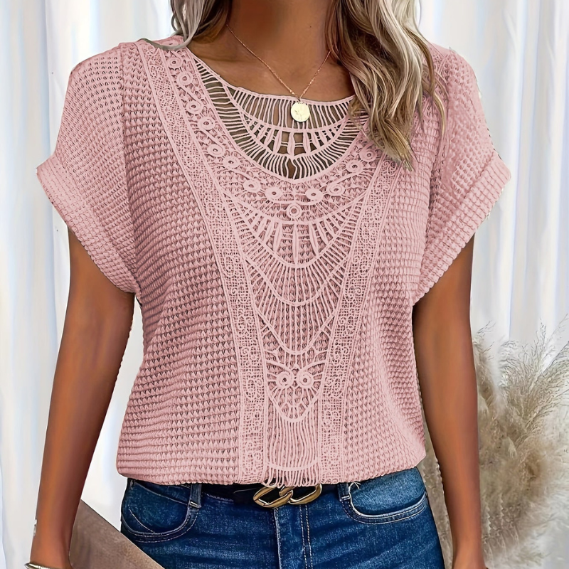 Top da donna Helene - Elegante design in pizzo con vestibilità aderente e tessuto confortevole