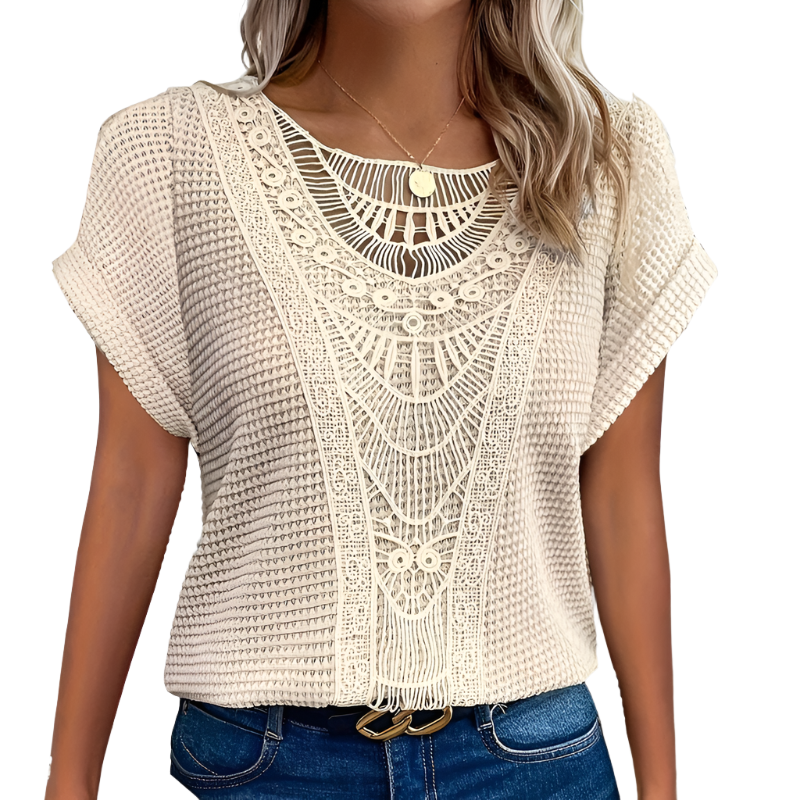 Top da donna Helene - Elegante design in pizzo con vestibilità aderente e tessuto confortevole