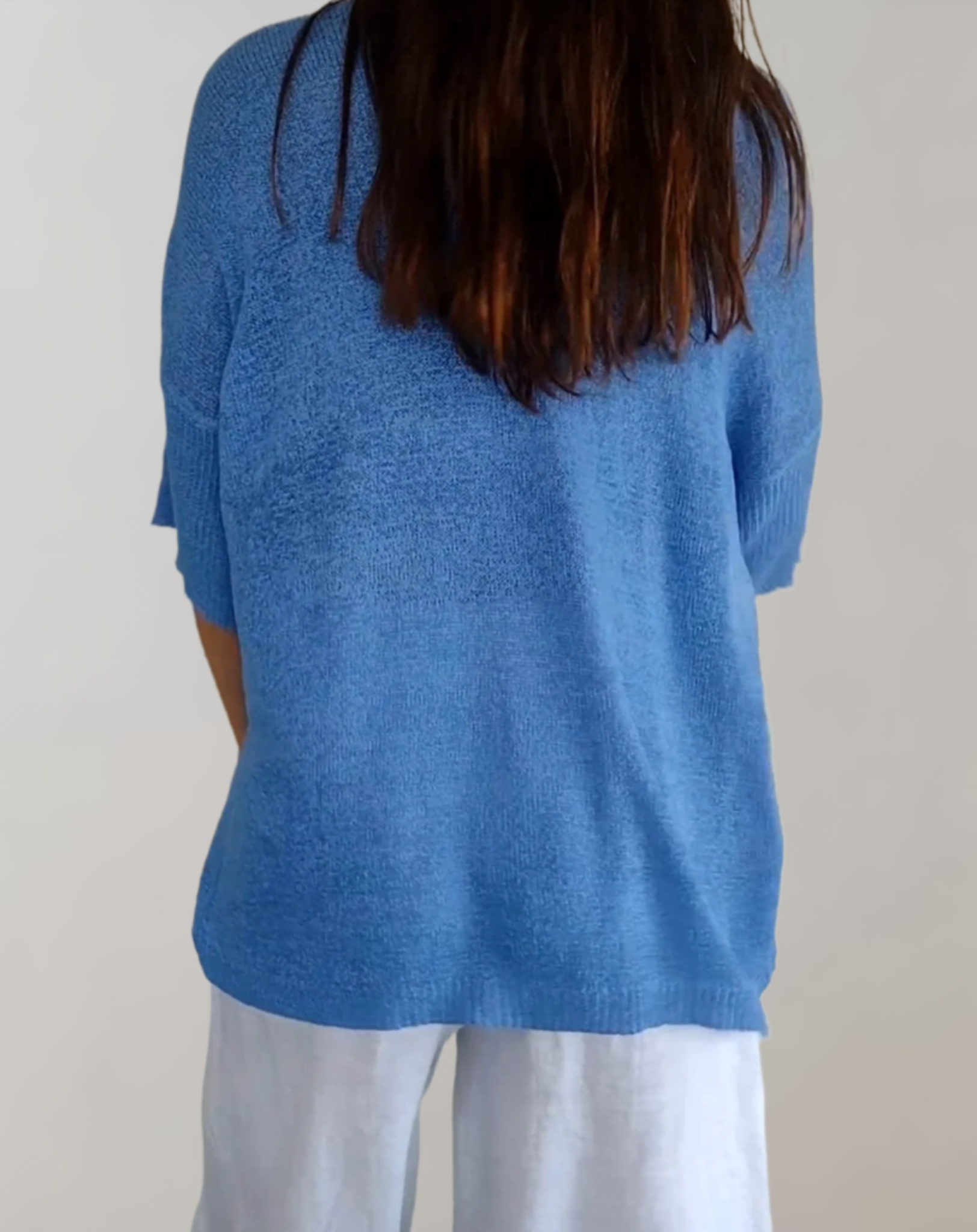 Top lavorato a maglia da donna Marise - Top lungo leggero con scollo a V e look casual elegante
