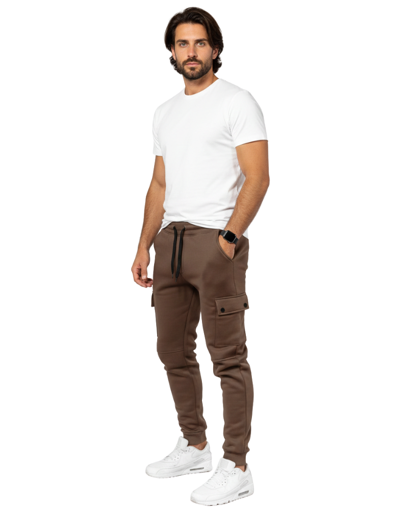 Calças de Treino Masculinas Luciano Pantalon Cargo – Calças Jogger Confortáveis com Bolsos Laterais
