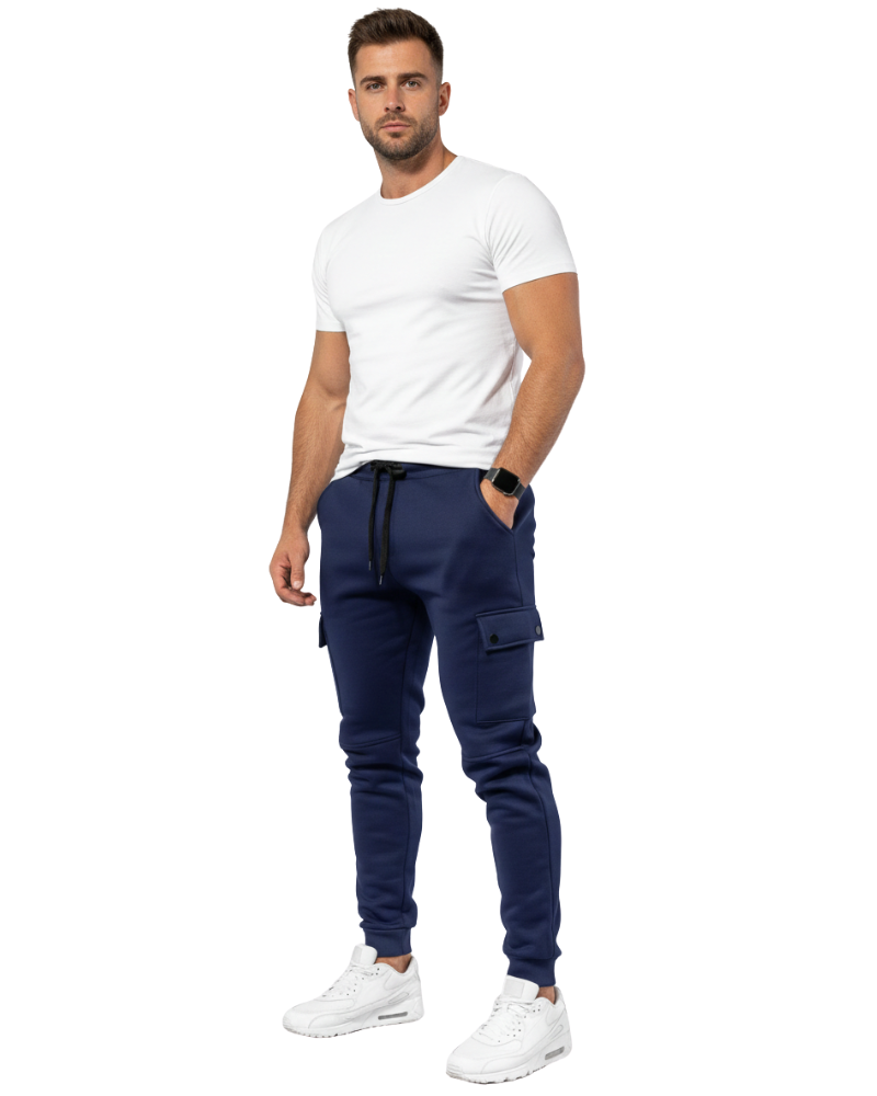 Calças de Treino Masculinas Luciano Pantalon Cargo – Calças Jogger Confortáveis com Bolsos Laterais