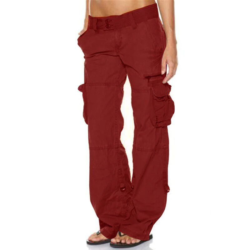 Ainsley Pantalon Cargo Noir – Coton, Style Décontracté & Fonctionnel pour Femme