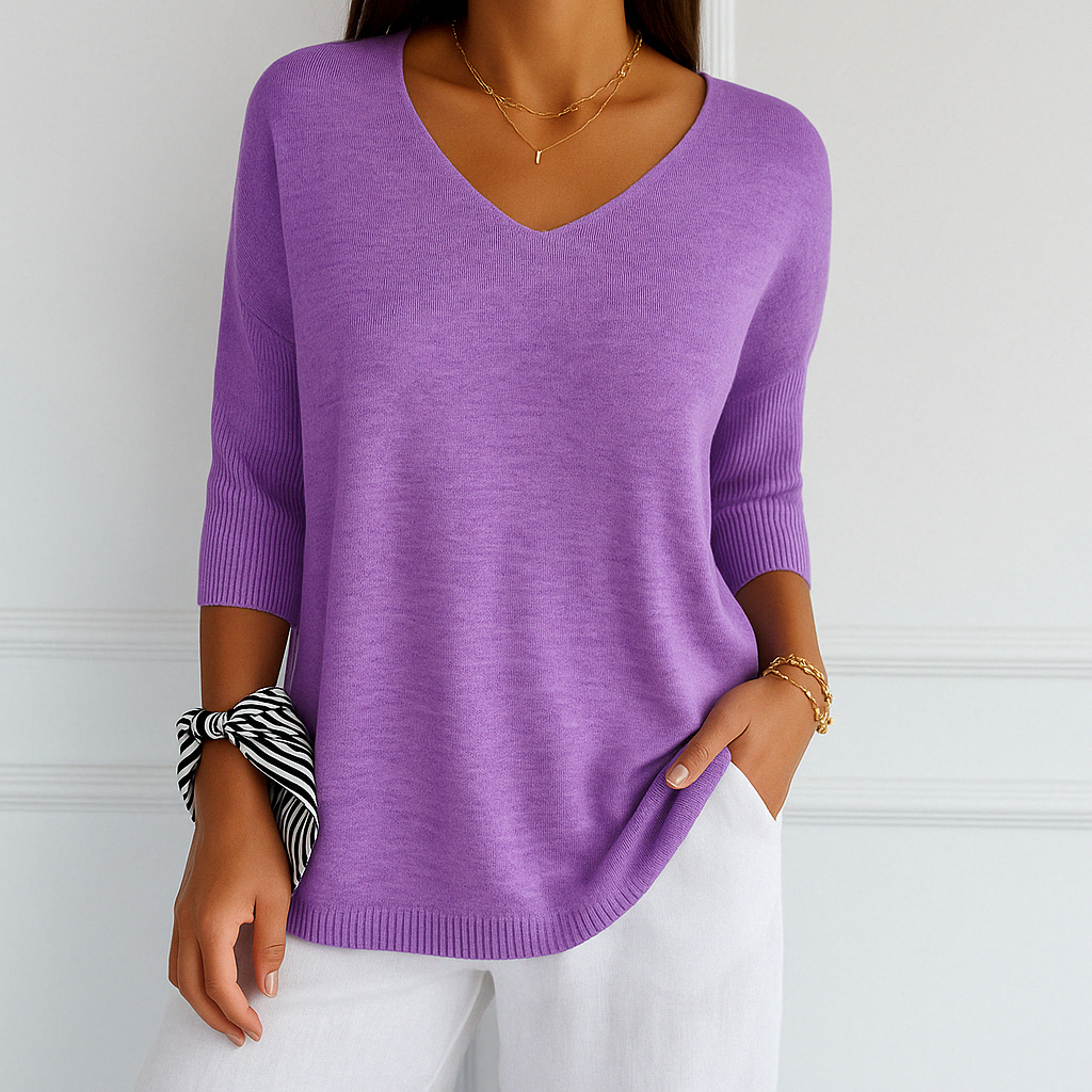 Maglione con scollo a V da donna Coraline: maglia fine, morbida ed elegante per uno stile raffinato