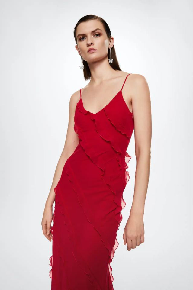 Abito lungo da donna Ashtine - Abito estivo leggero con volant, gonna a balze e look da spiaggia