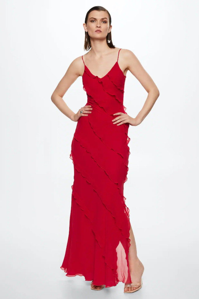 Abito lungo da donna Ashtine - Abito estivo leggero con volant, gonna a balze e look da spiaggia