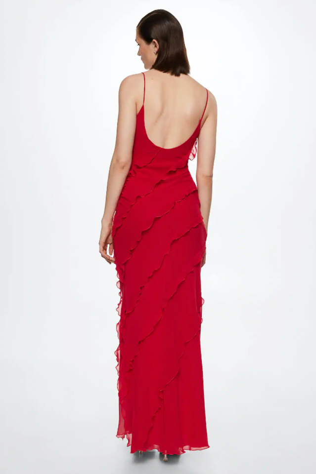 Abito lungo da donna Ashtine - Abito estivo leggero con volant, gonna a balze e look da spiaggia