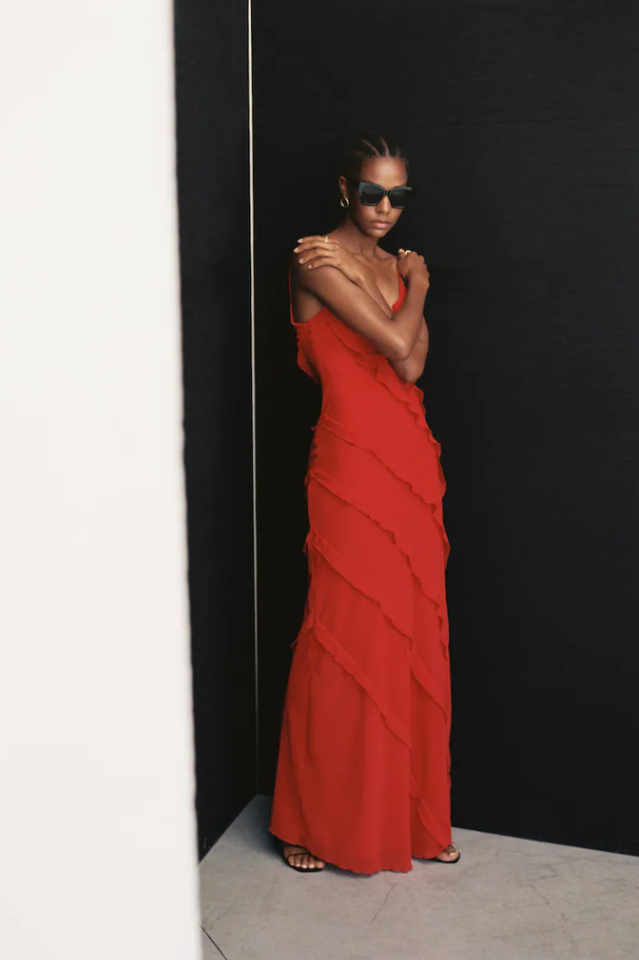 Abito lungo da donna Ashtine - Abito estivo leggero con volant, gonna a balze e look da spiaggia